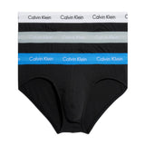 Calvin Klein Hip Brief 3PK Cotton Strech - Erkek B-Grey Heather/Wht/Palace Blue Wb