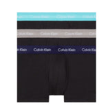 Calvin Klein Low Rise Trunk 3PK Cotton Stretch - Erkek B- Cool Wtr/Gry Sand/Evn Bl Wbs