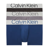 Calvin Klein Low Rise Trunk 3PK Steel Micro - Erkek Blue Shadow/Grey Sky/Black