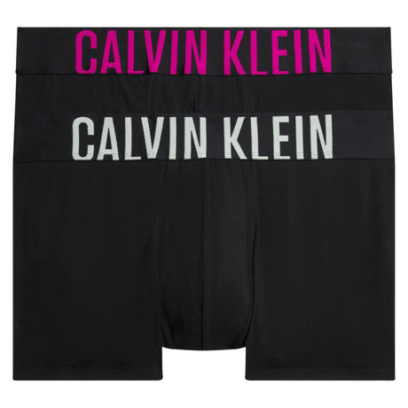 Calvin Klein Trunk 2PK Cotton Stretch - Erkek B-Celadon Tint/ Fuchsia Rose Logos