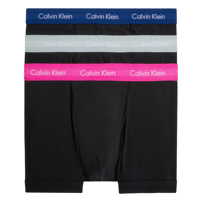 Calvin Klein Trunk 3PK - Erkek B-Slv Sprgs/Pal Pink/Blue Dpts Wb