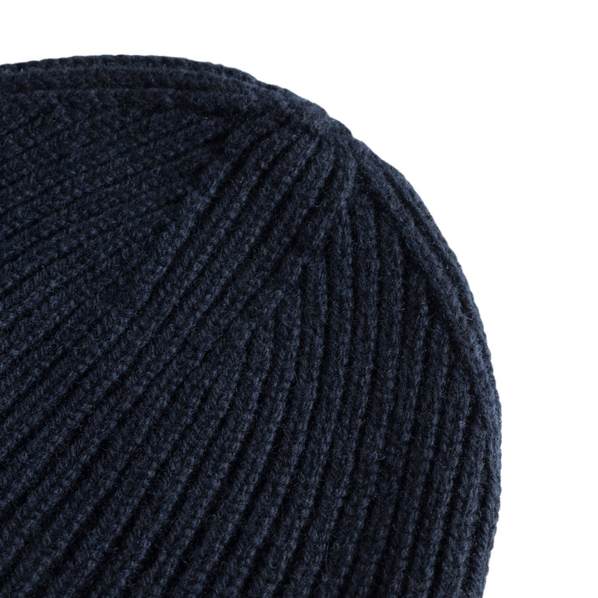 Merino Lambswool Rib N Logo Beanie