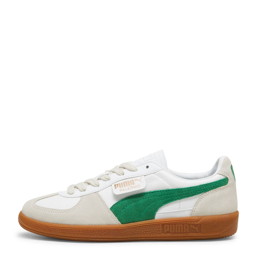 PUMA Palermo Leather Sneaker PUMA White - Vapor Gray - Archive Green