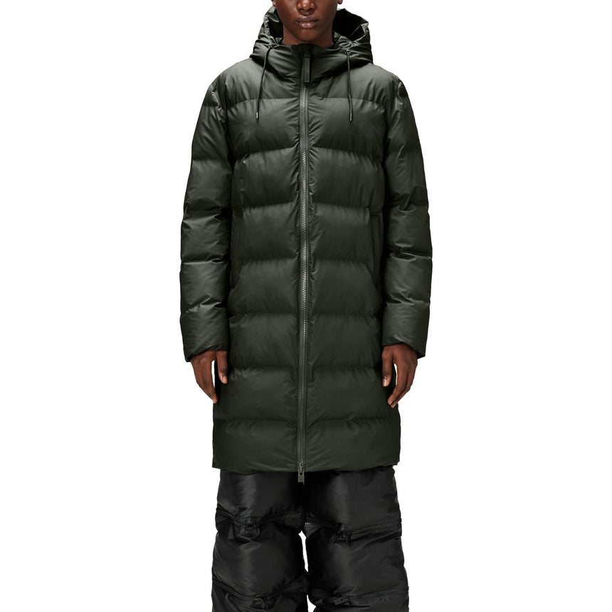 Rains Alta Long Puffer Jacket Green