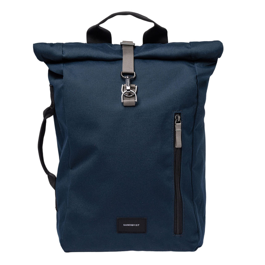 Sandqvist Dante Vegan Sırt Çantası Navy with Grey Webbing